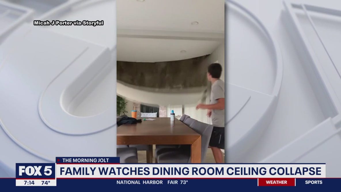 Ceiling collapse in Virginia family’s dining room